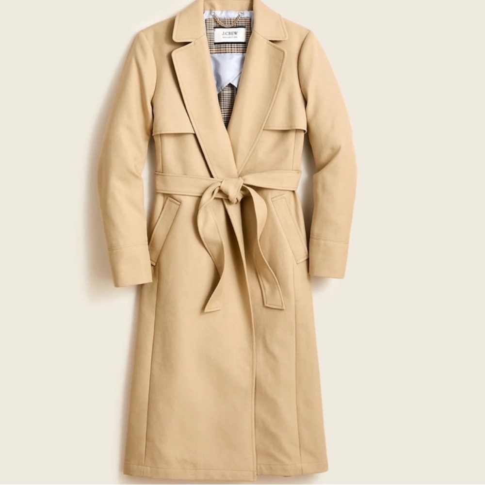 J. Crew Collection Tailored Trench Coat in Double-Faced Plaid - Picture 2 of 15